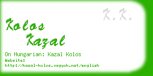 kolos kazal business card